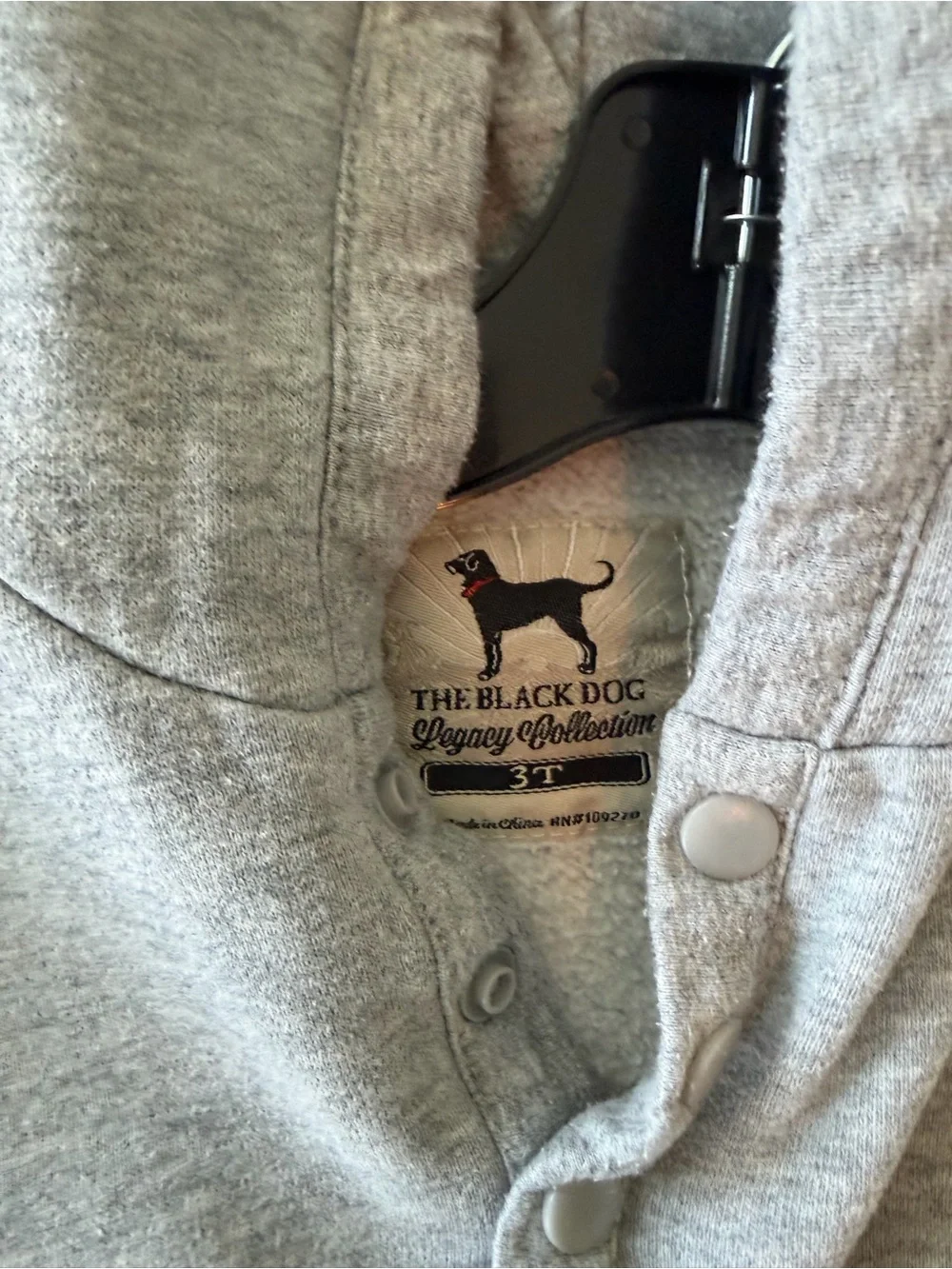 The Black Dog Kids Grey Hoodie with Dog Silhouette